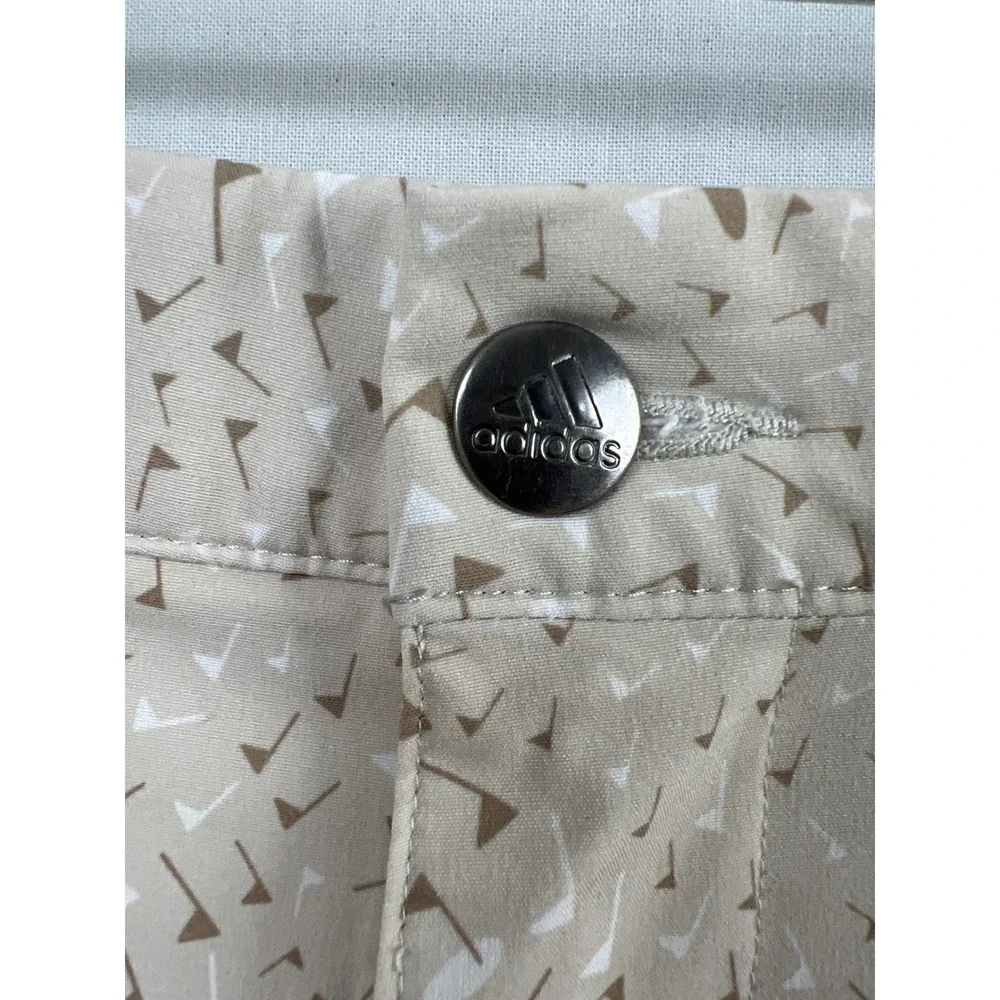 Adidas Golf Shorts Mens 40 Beige Flag Print All Over Performance Stretch Sports